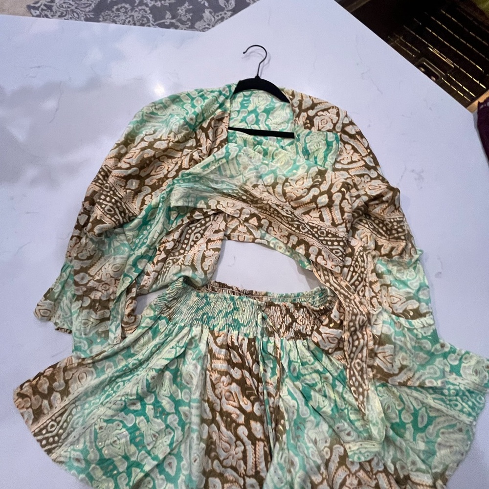 Vintage Boho Patterned Two-Piece Outfit